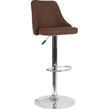 Flash Furniture Trieste Adjustable Height Barstool, Brown - DS-8121A-BRN-F-GG