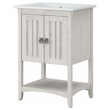 Bush Salinas 24"W Engineered Wood Bathroom Vanity Cabinet in Linen White Oak