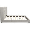 Madison Tufted Eastern King Bed With Tapered Wings in White Leatherette Finish