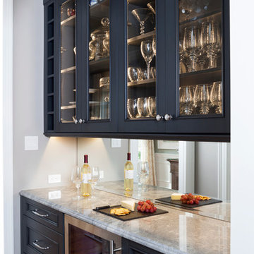 Transitional White & Blue Kitchen