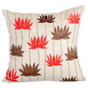 Ivory Decorative Pillow Covers 24"x24" Velvet, Lotus Mandala