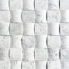 3D Cambered Arched Carrara Marble Venato Carrera Mosaic Tile Honed, 1 sheet