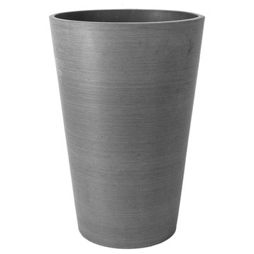 Algreen Valencia Round Outdoor Planter Pot, Charcoal Gray, 16"