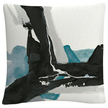Chris Paschke 'Black and Teal III' Decorative Throw Pillow