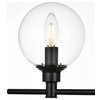 2 Light Black And Clear Bath Sconce