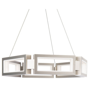 Modern Forms PD-50829 Mies 6 Light 27"W LED Ring Chandelier - Brushed Nickel