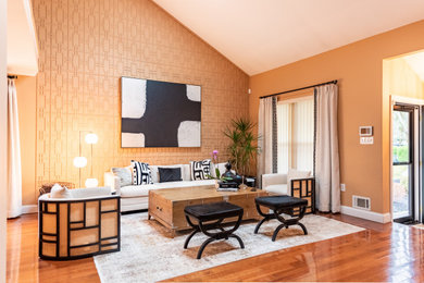 Transitional living room photo in New York