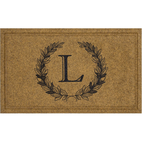 Mohawk Home Laurel Monogram L Natural 1' 6" X 2' 6" Door Mat