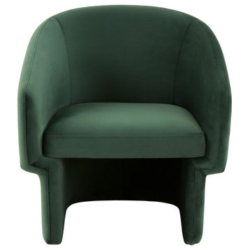 Safavieh Couture Susie Barrel Back Accent Chair, Forest Green