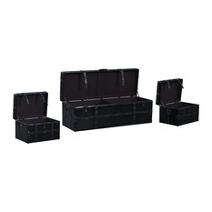 Faux Leather Storage Box Bins And Bo Houzz Sofamania 3 Piece Clic Faux Leather Storage Chests Dark Brown Bins