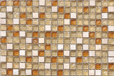Cream Stone Mosaic Tiles Crackle Crystal Glass Mosaic Wall tile