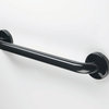 12 Inch Grab Bar With Safety Grip, Wall Mount Coated Grab Bar, Black