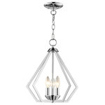 Livex Lighting - Livex Lighting 40923-05 Prism - Three Light Convertible Pendant - Influenced by modern industrial style, the Prism aPrism 16" Three Ligh Polished Chrome Clea *UL Approved: YES Energy Star Qualified: n/a ADA Certified: n/a  *Number of Lights: Lamp: 3-*Wattage:40w Candelabra Base bulb(s) *Bulb Included:No *Bulb Type:Candelabra Base *Finish Type:Polished Chrome