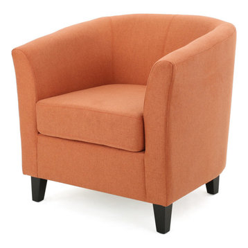 GDF Studio Prescott Tub Design Club Chair, Orange Fabric