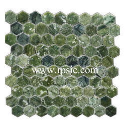 MH-18 HEXAGON LUNA VERDE 1IN - Mosaic Tile