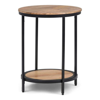 Simpli Home Jenna Industrial 18" W Metal Round Accent Side Table in ...