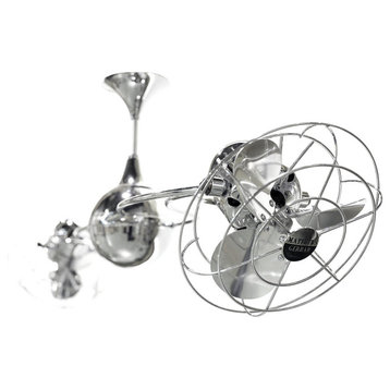 Italo Ventania Dual Ceiling Fan - Metal Blades in Polished Chrome (indoor rated)