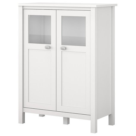 Broadview Bar Cabinet With Wine Storage, White