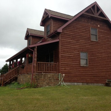 Exterior Log Siding with Stain colors
