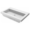 Trough 3019 Concrete Bathroom Sink, Pearl, No Faucet Hole