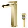 Waterfall Single Handle Vessel Sink Faucet KBF1005, Brushed Gold, With Drain