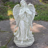 24.5" Light Olive Green Praying Angel Decorative Outdoor Garden Statue