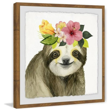 "Pretty Sloth" Framed Painting Print, 24"x24"