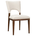 Kosas Home - Damian Dining Chair by Kosas Home, Light Beige Upholstery, Brown Frame - The beautiful silhouette of this chair evokes mid-century designs, making it ideal for both contemporary and classic interiors alike. Light-colored upholstery complements the chair's solid wood frame and completes the look of this versatile seating option. Whether your style is mid century or just modern, the clean lines and neutral upholstery of this dining chair will pull any room together.