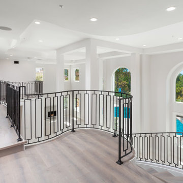 Upper Gallery Bridge Overlooking Living Room – Newport Coast