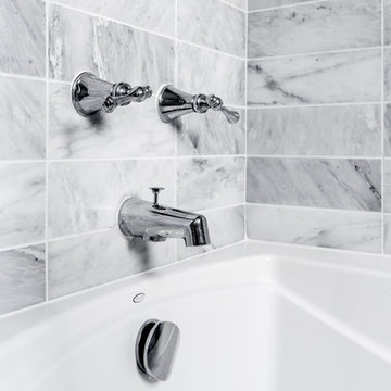 Classic Carrara Marble Master Bathroom