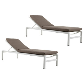 Set of 2 Olly Stacking Lounger with Cushion,  Grey