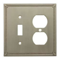 Cosmas - Cosmas Decorative Wall Plates/Outlet Cover, Satin Nickel, 44000 Series - Switch Plates And Outlet Covers