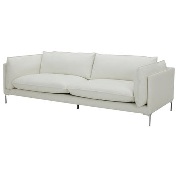 Divani Casa Harvest Modern Full Leather Sofa, White