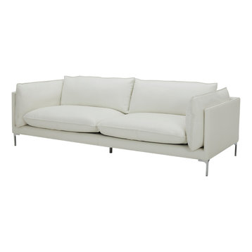 Divani Casa Harvest Modern Full Leather Sofa, White