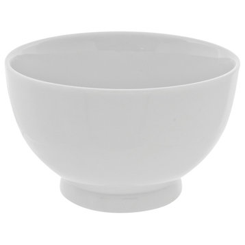 Classic White Footed Rice Bowls, Set of 6