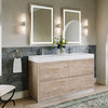 Boutique Bath Vanity, Natural Wood, 60", Double Sink, Freestanding
