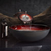 Cascade 16.5 Glass Vessel Sink with Faucet, Ember Red