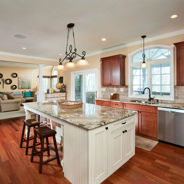 Large Granite Topped Island with Seating