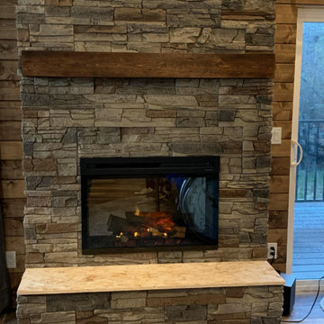 Allen’s Cozy Fireplace Interior Design Using Kenai Stacked Stone