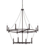 Capital Lighting - Capital Lighting Lancaster 12 Light Chandelier, Black Iron - Boasting an elegant barrel shape and airy form, the Lancaster 12-light chandelier embodies the modern farmhouse aesthetic. Perfect for a living room, dining room or great room, this tiered chandelier draws from Tuscan and Spanish design elements and melds them with industrial detailing for distinctive character.