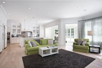 Inspiration for a timeless family room remodel in New York