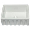ALFI brand 24 inch Reversible Smooth / Fluted Single Bowl Fireclay Farm Sink