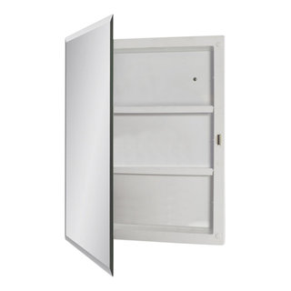 Ketcham Cabinets Builders Grade Series Surface Mounted Standard Medicine Cabinet Stainless Steel Framed 16x22