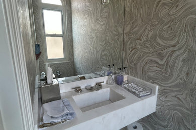 Elegant powder room photo in New York