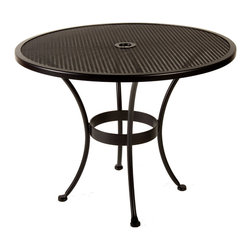 Bistro 36"Rd. Mesh Dining Table With 2" Umbrella Hole - Outdoor Pub And Bistro Tables