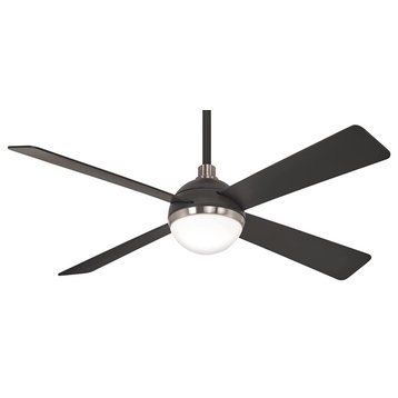 Minka Aire Orb 54" LED Ceiling Fan With Remote Control, Brushed Carbon / Brushed Nickel