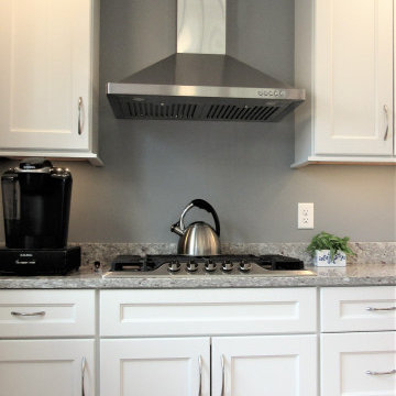 Nashua, Transitional White and Gray Kitchen