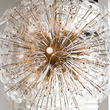 Glass Orb Chandelier Kitchen