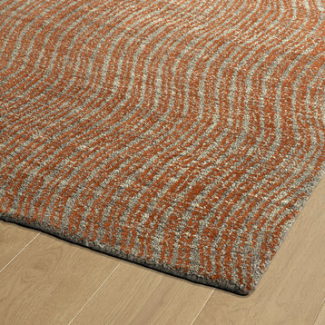 Kaleen Hand-Tufted Textura Wool Rug, Paprika, 8'x10'
