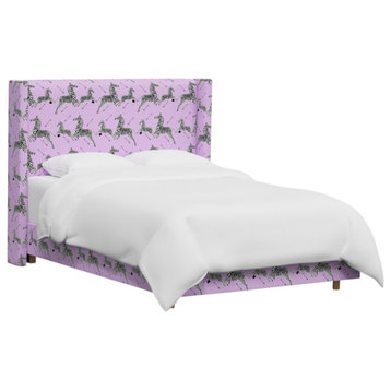 Red from Scalamandre by Cloth & Company Cal King Hudson Bed, Zebras Lilac